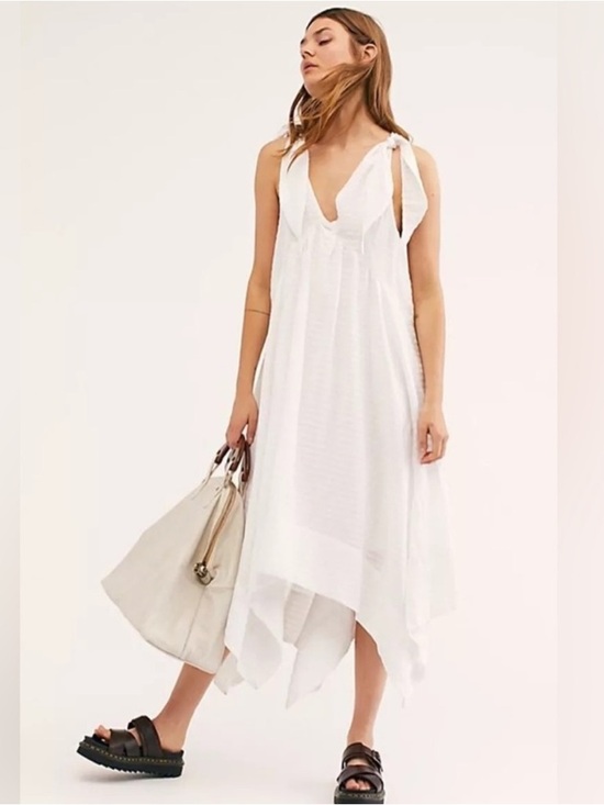 Free People Dresses & Skirts - Free People linen blend white Celine Dress
